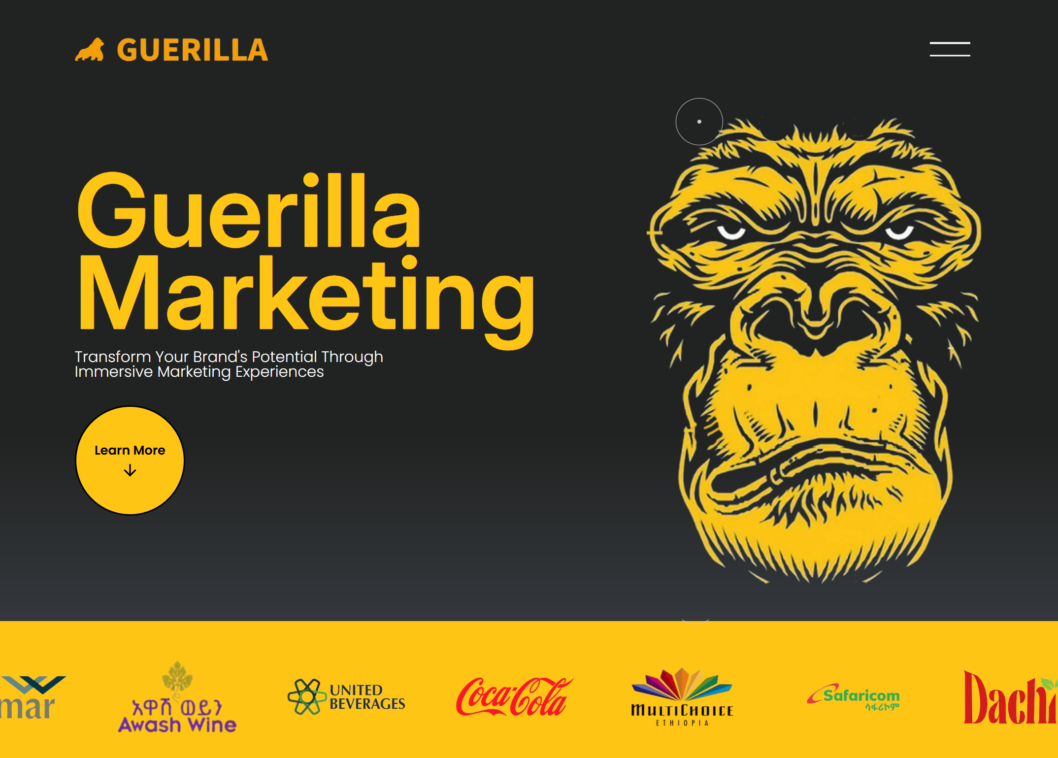 An image of the Guerilla Marketing Agency Website project.